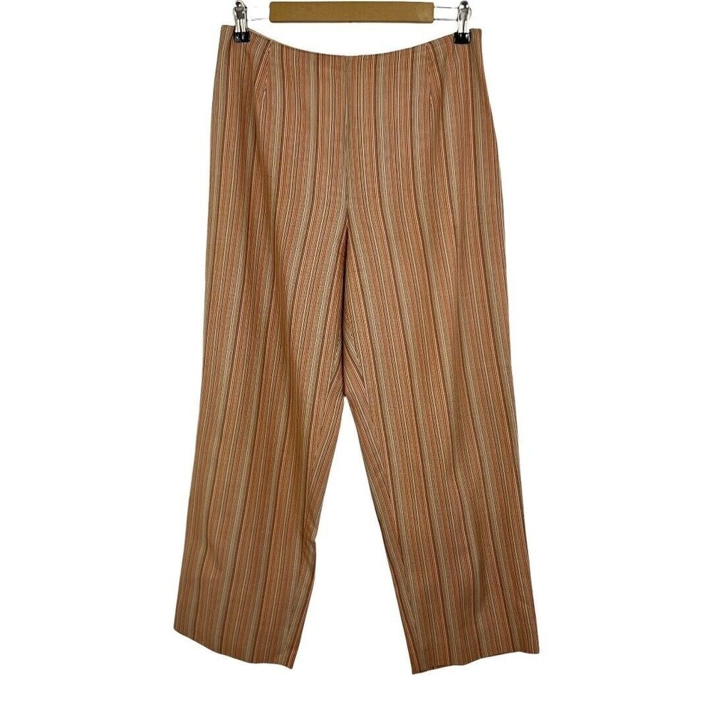 Pursuits, Ltd. Womens Size 10 Multi-Color Striped Silk Blend Cropped Pants